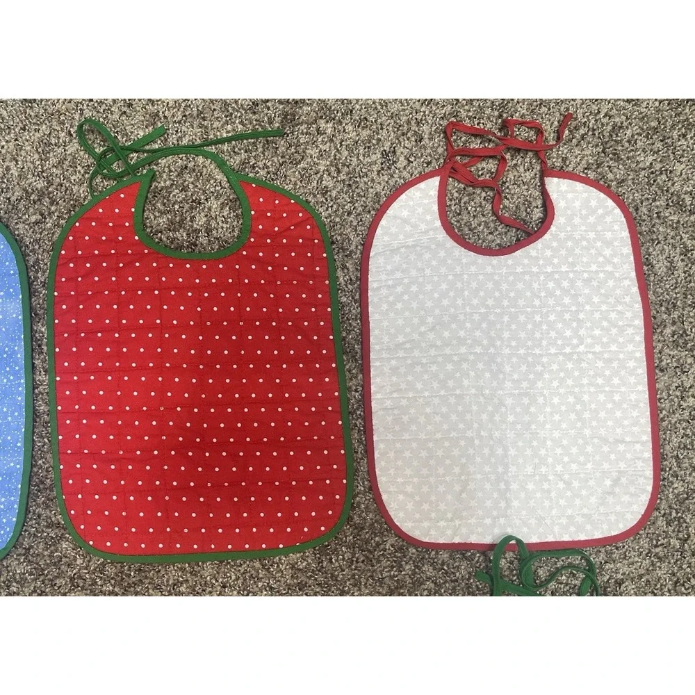 Lot Of 6 Quilted Handmade Christmas Baby Bib  Large Size‎ 12